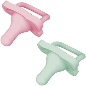 Dr. Brown’s HappyPaci 100 Percentage Silicone Baby Soother, Contoured One-Piece Design, 0-6 m, BPA-Free, 2-pack, Pink and Green