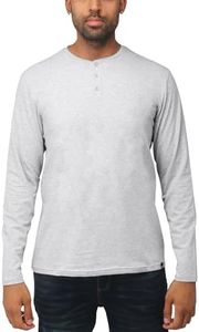 X RAY Men's Men's Henley Shirts Long Sleeve, 95% Cotton Stretch Basic Slim Fit Henley Shirts for Men, Cloud Grey, 3X-Large