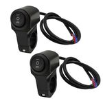 AUTQVA Handlebar Switch 7/8" for Motorcycle, ON-Off-ON Light Switch with Black Push Button and Solid Aluminium Alloy Base, 12V ATV Control Switch for Dirt Bikes, Pack of 2pcs