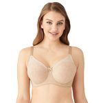 Wacoal Women’s Retro Chic | Non Padded | Wired |Full Cup| Everyday Wear | Plus Size | Full Support Lace Bra - Brown(36DDD)