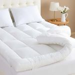 SM Decor Mattress Topper Double Bed (4 Inch/10 cm) Extra Deep Hotel Quality, Soft Supportive Breathable Comfortable Quilted Mattress Topper With Easy Fit Elasticated Straps (Double)