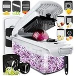 Fullstar Vegetable Chopper Dicer Mandoline Slicer - Food Chopper Vegetable Spiralizer Vegetable Slicer - Onion Chopper Salad Chopper Veggie Chopper Vegetable Cutter Food Slicer 11 Blades