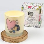 Alicia Souza | Girl Heart Scented Wax Candle | Floral Scent| Lasts Upto 15 Hours | 6.5 (w) x 7.8 (h) CM | Reusuable Glass | Smoke Free Flame | Home & Decor | DIY | Birthdays & Festivals