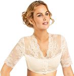 Nina von C. Women's Short-sleeved Traditional Dirndl Blouse Tracht 16 463 718 0 Champagne XS