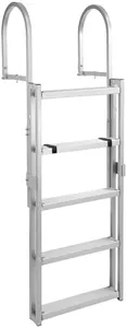 Garveetech Removable Dock Ladder - 3/4/5 Steps, 350/500lbs Load Capacity, Aluminum, Nonslip, for Lake, Marine Boarding, Pool