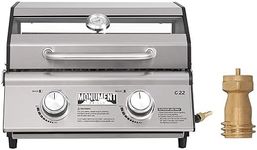 Monument Grills Clearview® 2-Burner Tabletop Propane Gas Grill with 1 Pound Tank Adapter(2 items)