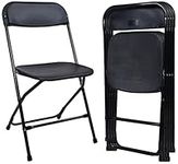 Signature Folding Plastic Chair with 500-Pound Capacity, Black, 4-Pack