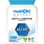 Health4All Acetyl L-Carnitine ALCAR 500mg 120 Capsules (V) Purest: no additives. Vegan.