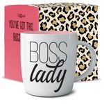 Triple Gifffted Boss Lady Gifts for a Women, Valentines Day, Her Birthday, Christmas, Mothers Day Presents, Coffee Mug Cup Gift for Sister, Mom, Boss, Girlfriend