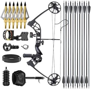 Compound Bow Set for Adults and Teens - Adjustable 20-90lbs Draw Weight, 19"-31" Draw Length, Right-Handed Archery Bow Kit for Hunting, Target Shooting, Outdoor Practice
