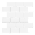 WoStick 10-Sheets 3D Self Adhesive Wall Tiles, 1.6mm Thickness Peel and Stick Wall Tiles, Splashback Tiles, Metro Subway Tiles Stick on Tiles for Kitchen & Bathroom(30.5cm x 30.5cm)