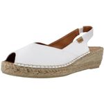 Toni Pons Women's Leather Wedge Espadrille - BERNIA-P - White, 5 UK - 38 EU