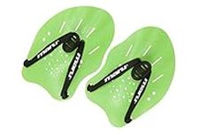 MARU Adult and Junior Swimming Hand Paddles , Equipment and Kit for Training aid in Pool, Build Strength, Easy to fit, for Novice and Professional Use, available in Green and Pink (Green, One Size)