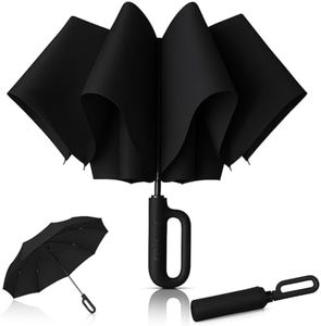 PANCA Umbrella For Rain Big Size Men Women Girls Kids Pocket Compact 10 Ribs Folding Umbrella For Heavy Rain Automatic Open And Close| Windproof & UV Protection with Anti-Slip Carabiner Handle