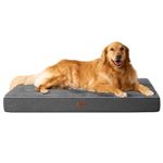 EHEYCIGA Orthopedic Memory Foam Dog Beds for Jumbo Dogs with Removable Waterproof Liner, Dark Grey, 47x29