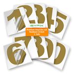 iSYFIX Gold Vinyl Numbers Stickers – 1.5 Inch Self Adhesive (2 Sets)- Premium Decal Die Cut and Pre-Spaced for Mailbox, Signs, Window, Door, Cars, Trucks, Homes, Businesses, Address Numbers, Indoor or Outdoor