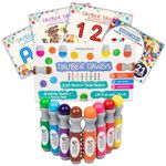 Cameron Frank Products Washable Dot Markers/Bingo Daubers Dawgs Art Supply with 3 Colouring Books for Kids and 100 Activity Sheets to Do - Pack of 8,