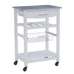 Linon Bardot Kitchen Island, Wood, White, 22.88 x 15.75 x 33.88