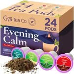 Gya Tea Co Evening Calm Tea K Cups (24 ct) - 4 Flavors Smooth Tea K Cups -Vanilla Chai, Peppermint, High Mountain & Jasmine K Cup Tea Pods 2.0 Tea Gifts for Tea Lovers