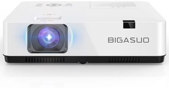 BIGASUO 3LCD Office Projector Built in Speaker, 3500 Ansi-Brightness Small Business Projector, 15000:1 Contrast Ratio, 300" Supported, Compatible w/ TV Stick, PS5, Laptop, Home Outdoor Movie Projector