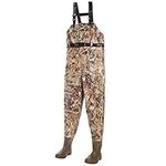 Fairiland Waterproof Fishing Wader Breathable Nylon PVC Hunting Wader Camo Bootfoot Chest Wader for Men and Women (12#)