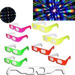 Akiimy 100 Packs 3D FIREWORKS GLASSS FIRWORKS 3D PAPER GLASSES Rainbow Diffraction 3D Glasses - Folded & Sleeved