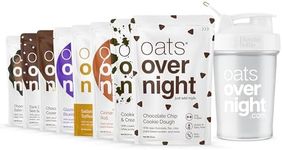 Oats Overnight Dessert Variety Pack - High Protein, High Fiber Breakfast Protein Shake - Gluten Free, Non GMO Protein Oatmeal - Salted Toffee, Chocolate Satin Pie & More (8 Pack + BlenderBottle)