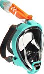 OCEAN REEF - Aria QR+ Maschera Snorkeling Integrale a Rilascio Rapido con Boccaglio - Visione Subacquea a 180 Gradi e Meccanismo Quick Release (S/M, Teal)