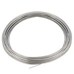 sourcing map 3/64" (1.2mm) 304 Stainless Steel Cable Wire Rope 7 x 7 Strands Core 32.8ft (10m) PVC Coated Aircraft Wire for Construction Outdoors Marine Rigging Decking Railings