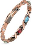MagnetRX® Pure Copper Bracelets for Women - Ultra Strength Copper Magnetic Bracelet with Multiple Stones - Adjustable Stone Bracelets for women With Sizing Tool (Mixed Stones)