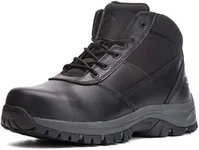 OUXX Mens Work Boots, Side Zipper, Steel Toe Shoes, Anti-Slip Rubber Sole, Puncture-Proof(Black, OX2518, US 12.5)