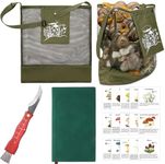 18 Pcs Mushroom Foraging Kit Includes Mushroom Foraging Bag Mushroom Hunting Bag Mushroom Knife with Brush Guide Cards Field Notebook Mushroom Collecting Tools Set for Harvesting Mushroom (Army Green)