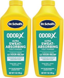 ﻿Dr. Scholl's ULTRA-SWEAT ABSORBING FOOT POWDER, 7 oz // Maximum Sweat Absorption - Clinically Tested 12-Hour Relief - Keeps Feet Fresh & Dry ﻿ (Pack of 2)