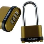 Homezone 4 Digit Combination Padlock - Heavy Duty, Anti Rust and Weather Resistant Suitcase Locks Resettable Security Code Lock - Indoor or Outdoor Lock for Gym, Bike Shed, Garage Gate, Home