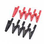 10Pcs Red and Black Insulated Safety Multimeter Test Leads Alligator Clips Electrical Mini Test Crocodile Clamp Clips with 2mm Banana Jack for 2mm Test Probe & 2mm Banana Plug Connectors