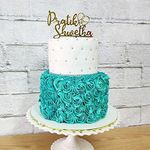 Bright Wood Craft Personalized Customized Exclusive Name Cake Topper For Birthday, Engagement, Wedding, Anniversary Cake Decoration Theme Party Celebration (Style-1)