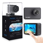 AKASO V50 Pro Native 4K 30fps 20MP WiFi Action Camera with EIS Touch Screen 30m Underwater Waterproof Camera Support External Mic Remote Control Sports Camera with Helmet Accessories Kit