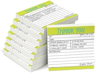 Knock Knock 8-Pack Thank You Hand-Lettered Sticky Notes, Thank You Notes, 3 x 3-inches Each