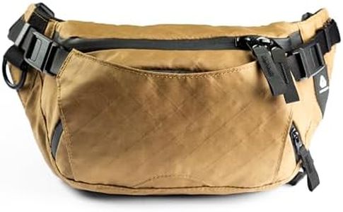 Falcon2L PRO Fanny Pack Crossbody Belt Bag for Men & Women, Durable Slim Waist Sling Bag for Travel, Running, Hiking & Dog Walking, Expandable Water-Resistant Pack with Adjustable Strap, Coyote Brown