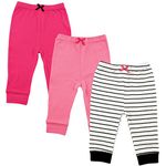 Luvable Friends Baby Boys' 32167_BlackStripe_9-12M Pants, Girl Black Stripe 3-Pack, 9-12 Months (Pack of 3)