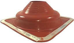 Deks Dektite DEKTITE SQUARE BASE PIPE FLASHING BOOT: #6 RED High Temp Silicone Flexible Pipe Flashing Dektite (for OD pipe sizes 5ʺ - 9ʺ)~Roof Jack Pipe Boot~pipe flashing fastens w/roofing screws~By