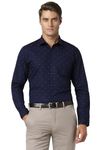 Peter England Men Cotton Slim Fit Small Ditsy Printed Full Sleeve Shirt Navy,39