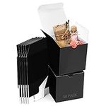 Belle Vous 50 Pack Black Kraft Gift Boxes - Box Measures 7.5 x 7.5 x 7.5cm (3 x 3 x 3 inches) - Easy Assemble Square Presentation Favour Present Box - Parties, Birthdays, Weddings, Holidays