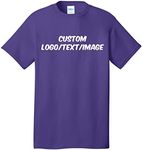 INK STITCH Unisex PC54 Custom Design Your Own Cotton Short Sleeve Tshirts - Purple (3XL)