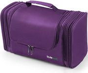 Lavievert Toiletry Bag/Makeup Organizer/Cosmetic Bag/Portable Travel Kit Organizer/Household Storage Pack/Bathroom Storage with Hanging for Business, Vacation, Household - Purple