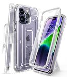 SUPCASE Outdoor Case for iPhone 14 Pro Max (6.7 Inch) Mobile Phone Case 360 Degree Case Bumper Protective Cover [Unicorn Beetle Pro] with Screen Protector 2022 Edition (Clear)