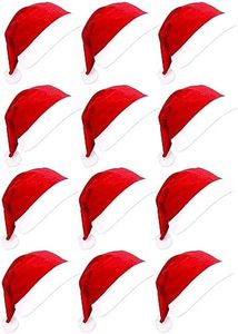 SORANGEUN 12pcs Santa Hats, Bulk Santa Hats for Adult, Red Classic Christmas Hats for Men and Women, Nonwoven Xmas Hats, Gorros De Navidad
