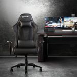 CELLBELL Multi-Functional Ergonomic Gaming Chair, Premium Leatherette Chair with Adjustable Neck & Lumbar Pillow, 4D Adjustable Armrests & Heavy Duty Metal Base (Black)