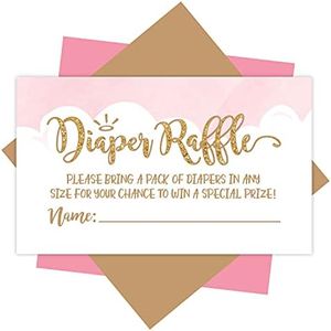 25 Baby Shower Diaper Raffle Tickets For Baby Shower Girl - Heaven Sent Baby Shower Games For Girls, Diaper Raffle Cards, Baby Raffle Tickets, Baby Shower Invitation Inserts, Baby Shower Ideas