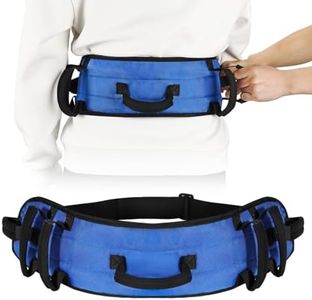 Rhino Valley Gait Belt Transfer Belt for Senior with 7 Handles, Lift Belt with Quick Release Buckle, 59" Anti-Slip Transfer Belt for Elderly, Medical Nursing Safety Patient Assist, Blue & Black